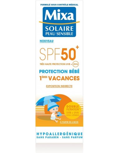 3600550920765 - Mixa Protection Solaire Bébé 1ère Vacances Indice de Protection 50 ml - 