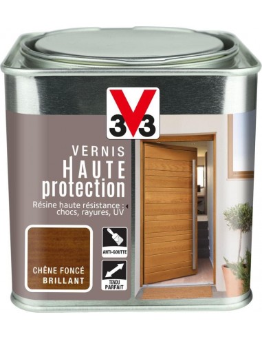 3153895074001 - V33 Vernis extérieur Haute protection Chêne foncé brillant 0,5 L - 