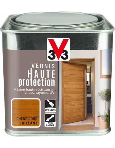 3153895073998 - V33 Vernis extérieur Haute protection Chêne doré brillant 0,5 L - 