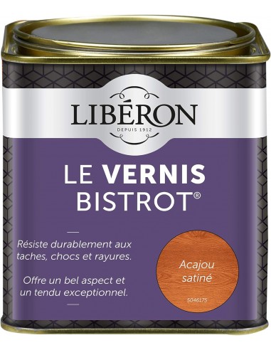 3282392310074 - LIBERON Vernis bistrot® pour meubles et objets, Acajou, 0,5L - 