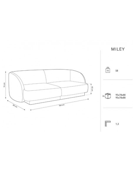 MIC_2S_51_F1_MILEY6 - MICADONI - Canapé velours Miley Cappuccino 2 Places - 