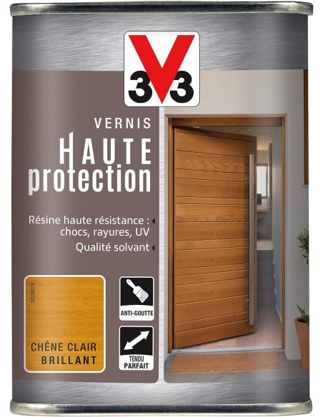 3153895074155 - V33 Vernis extérieur Haute protection Chêne clair brillant 0,25 L - 