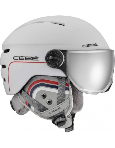 848391033340 - Cébé - Fireball JR Casque de Ski Mixte Enfant, Blanc Mat Patriot Line, 49-51cm - 