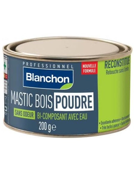 3239911300009 - Mastic bois sans odeur poudre - chêne clair - 200g - Blanchon - 