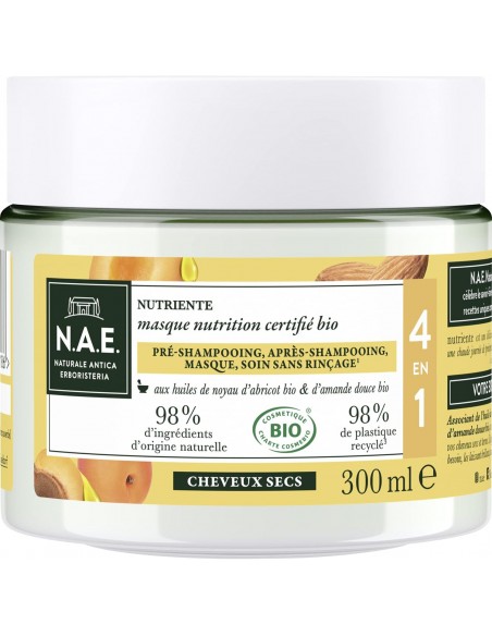 3178041355186 - N.A.E. - Masque Cheveux Nutrition 4 en 1 - Cheveux Secs - Aux Huiles de Noyau d'Abricot Bio et d'Amande 