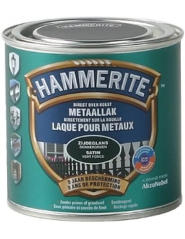 5410083412501 - Hammerite - Laque Métaux Satiné Vert Foncé 250ml - 