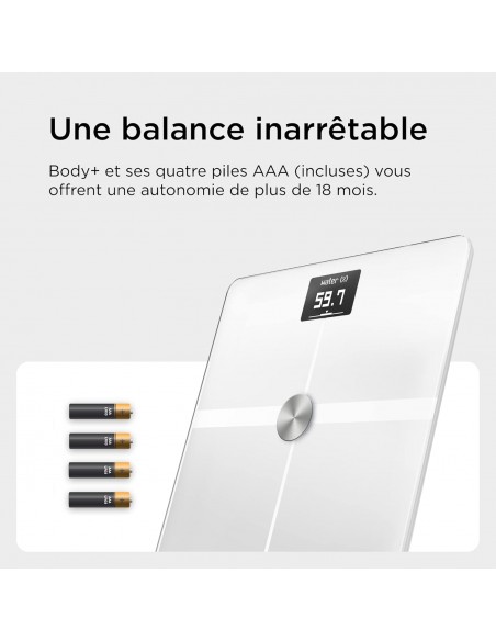 3700546702389 - Withings Body + - Balance connectée WIFI Avec Analyse de la Composition Corporelle - 