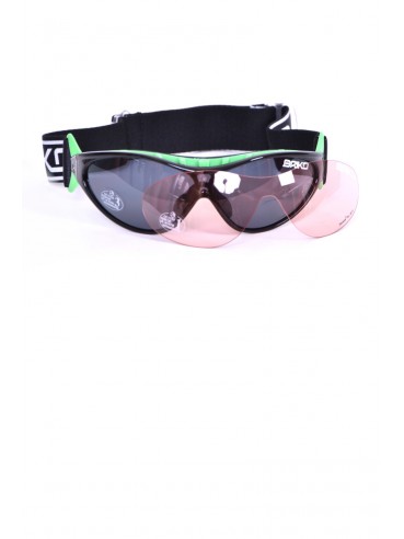 Lunettes de soleil de sport noir vert sangle Briko