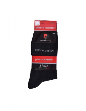 PC-C-GRISA - Lot de 3 paires de chaussettes pour hommes Pierre Cardin - Gris Anthracytes - 