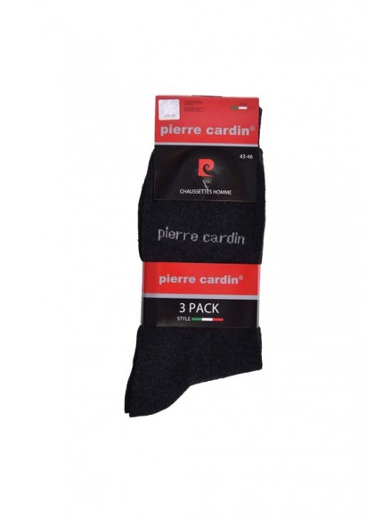 PC-C-GRISA - Lot de 3 paires de chaussettes pour hommes Pierre Cardin - Gris Anthracytes - 