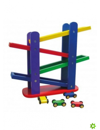 4019359840706 - rampe en bois avec 4 voitures bino world of toys - 