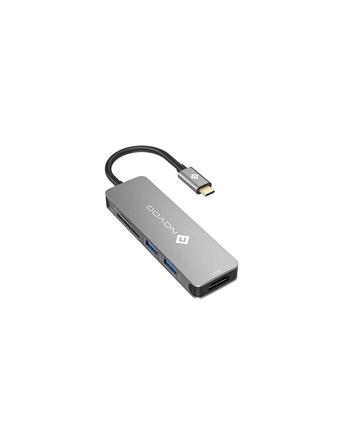 NOVOO Hub USB C HDMI, USB-C vers HDMI 4K, Lecteur de Carte SD & Micro SD, 2  x USB 3.0, Adaptateur USB C en Aluminium - Flash Deal - Ventes flash de