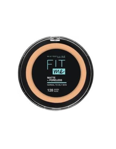 7509552845624 - Maybelline New York Fit Me Matte and Poreless Compact Face Powder - 128, Warm Nude - 