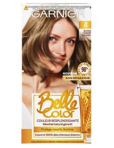 3215666550043 - GARNIER - Coloration Cheveux Permanente 4 Blond Cendré Naturel BELLE COLOR - 