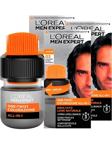 3600523993345 - L'Oréal Men Expert - One Twist Coloration semi-permanente pour homme - châtain foncé naturel - 