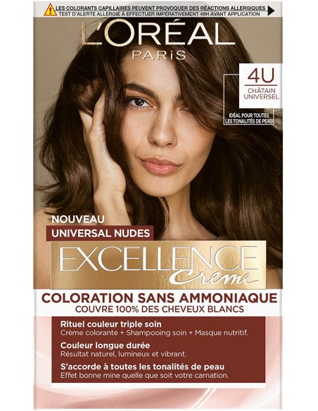 3600523999125 - L'Oréal Paris - Kit de Coloration Permanente Cheveux-  Châtain Universel (4) - 