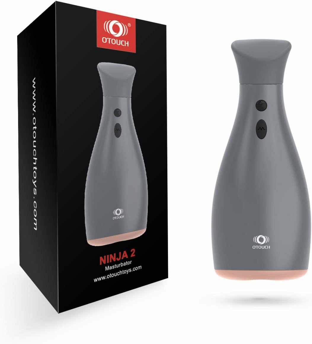 OTOUCH Ninja2 Masturbator - Automatic Masturbator for Men with 7 Vibration Modes - Male Masturbators - Splash Resistant and Silent Adult Sex Toy - Grey