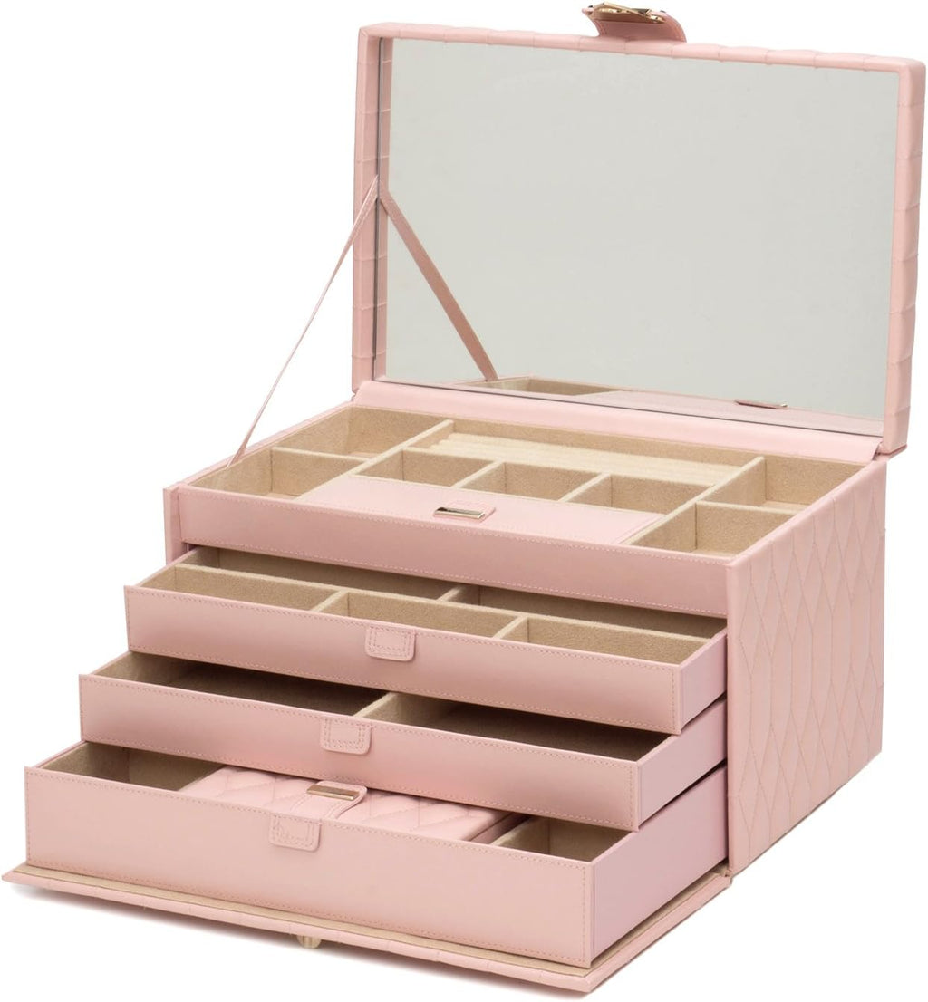 WOLF DESIGNS Boîte à Bijoux Grand format Cuir Rose