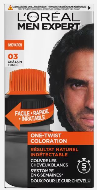 L'Oréal Men Expert - One Twist Coloration semi-permanente pour homme - châtain foncé