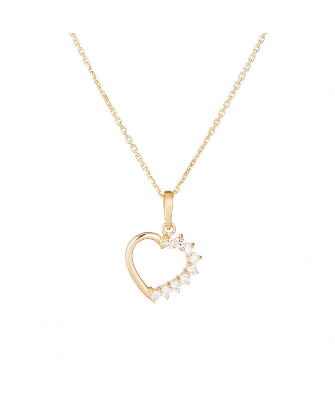 Pendentif "Promesse" Or Jaune 375/1000 Et Zirconium