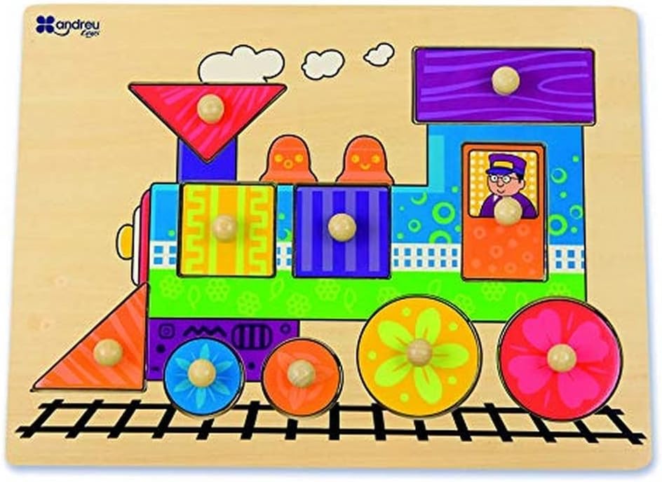 Andreu Toys - Dentelle Train en Bois, 10 pièces