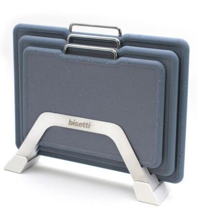 BISETTI - 3 planches à découper avec support Pierre Gourmet grises