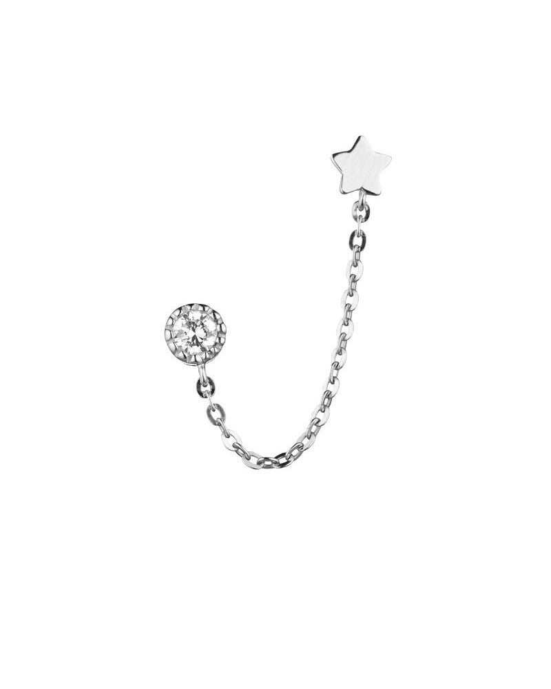 BOUCLES D'OREILLES "ROYAL" OR BLANC 375/1000 ET ZIRCONIUM