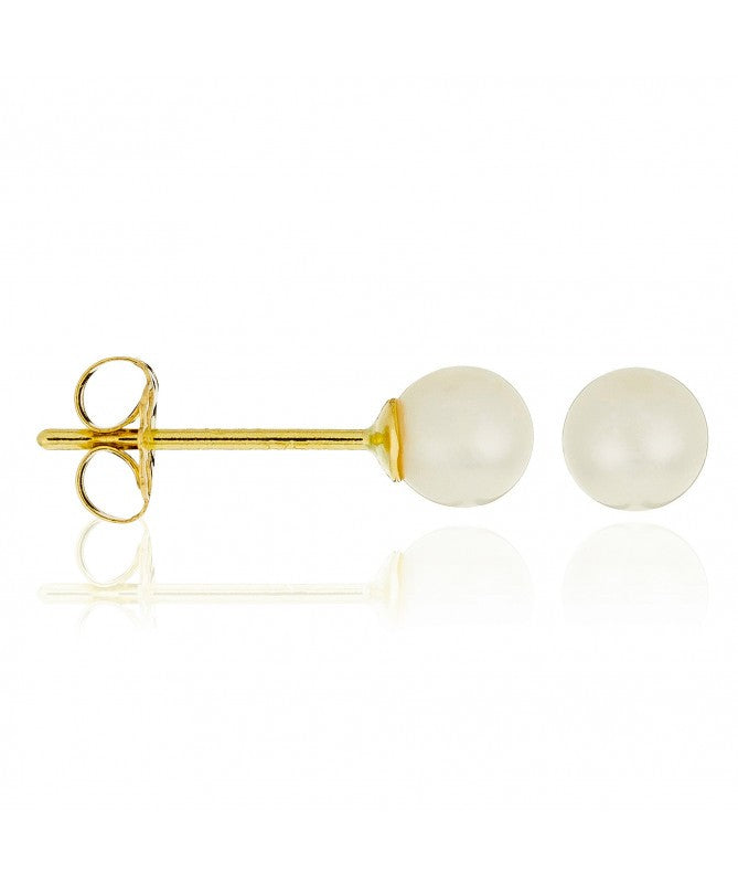 Boucles D'oreilles "My Pearl" Or Jaune 375/1000 Perles Blanches