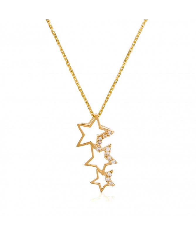Pendentif "Constellation" Or Jaune 375/1000 Et Zirconium