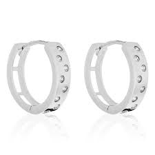 Boucle D'Oreilles Lucie Or Blanc 375/1000 Zirconium