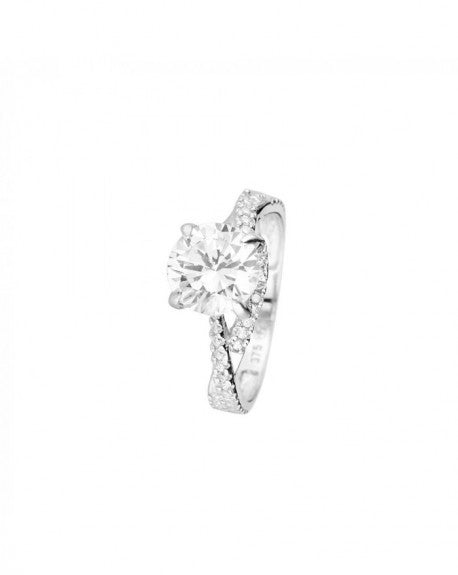 Bague Instant D'or Tourbillon Or Blanc 375/1000 Et Oxyde De Zirconium