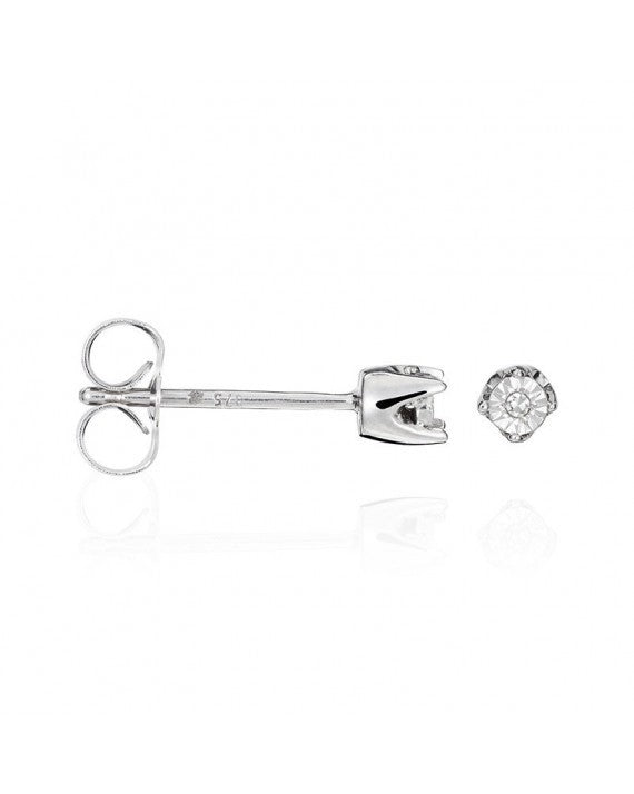 BOUCLES D'OREILLES BRILLANTINE OR BLANC ET DIAMANT 0,010CTS