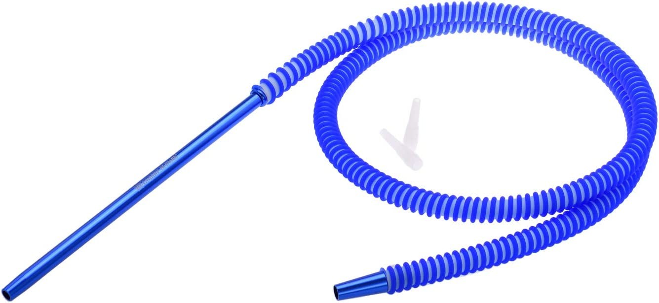 CHAMP Al Malik - Tuyau pour Chicha/Narguilé Finition Soft Touch - Bleu