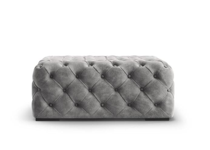 Interieurs 86 - Pouf capitoné gris