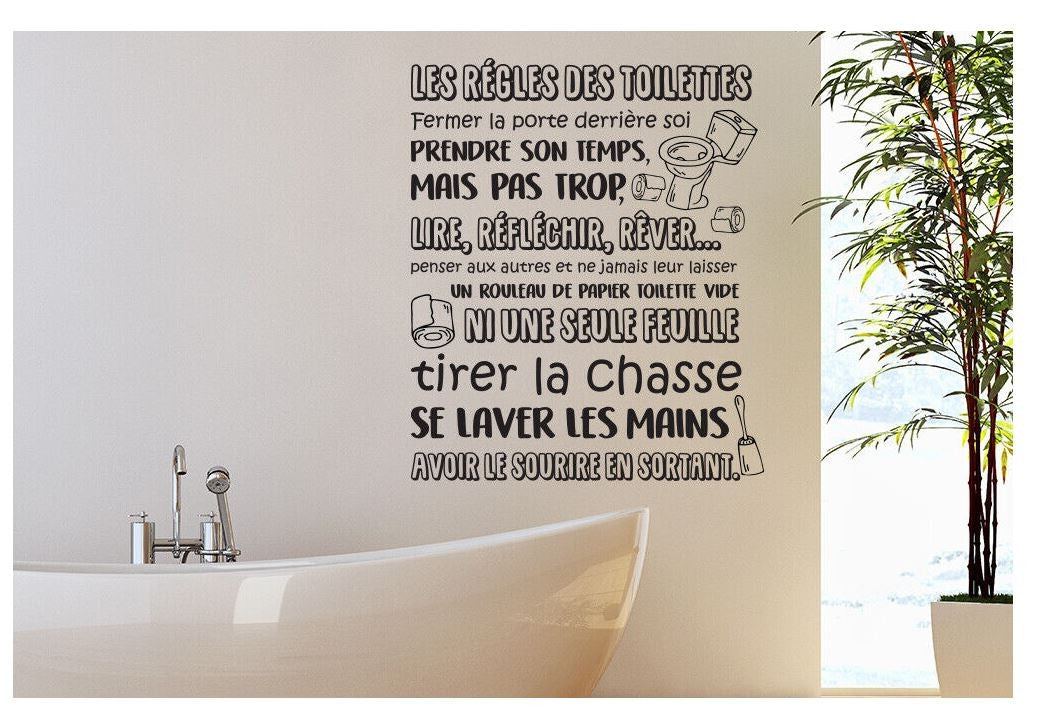 WARPLUS Décoration sticker - Règles aux toilettes