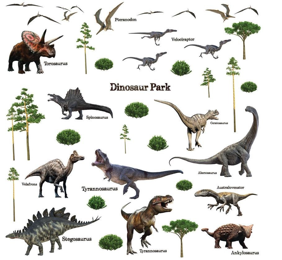 Parc de dinosaures, autocollants muraux pour enfants