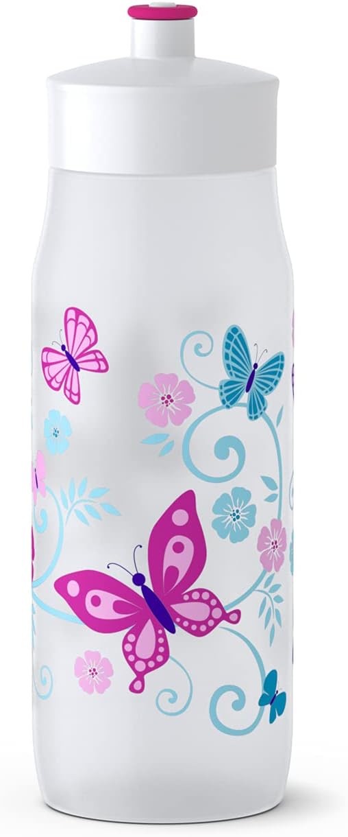 EMSA GmbH 518093 Squeeze Bottle, 6L Butterflies, PE, Blanc, 6,5 x 6,5 x 21,9 cm
