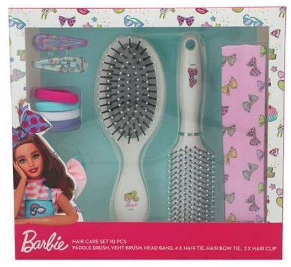 Coffret de soins capillaires Barbie pour filles - 10 pièces
