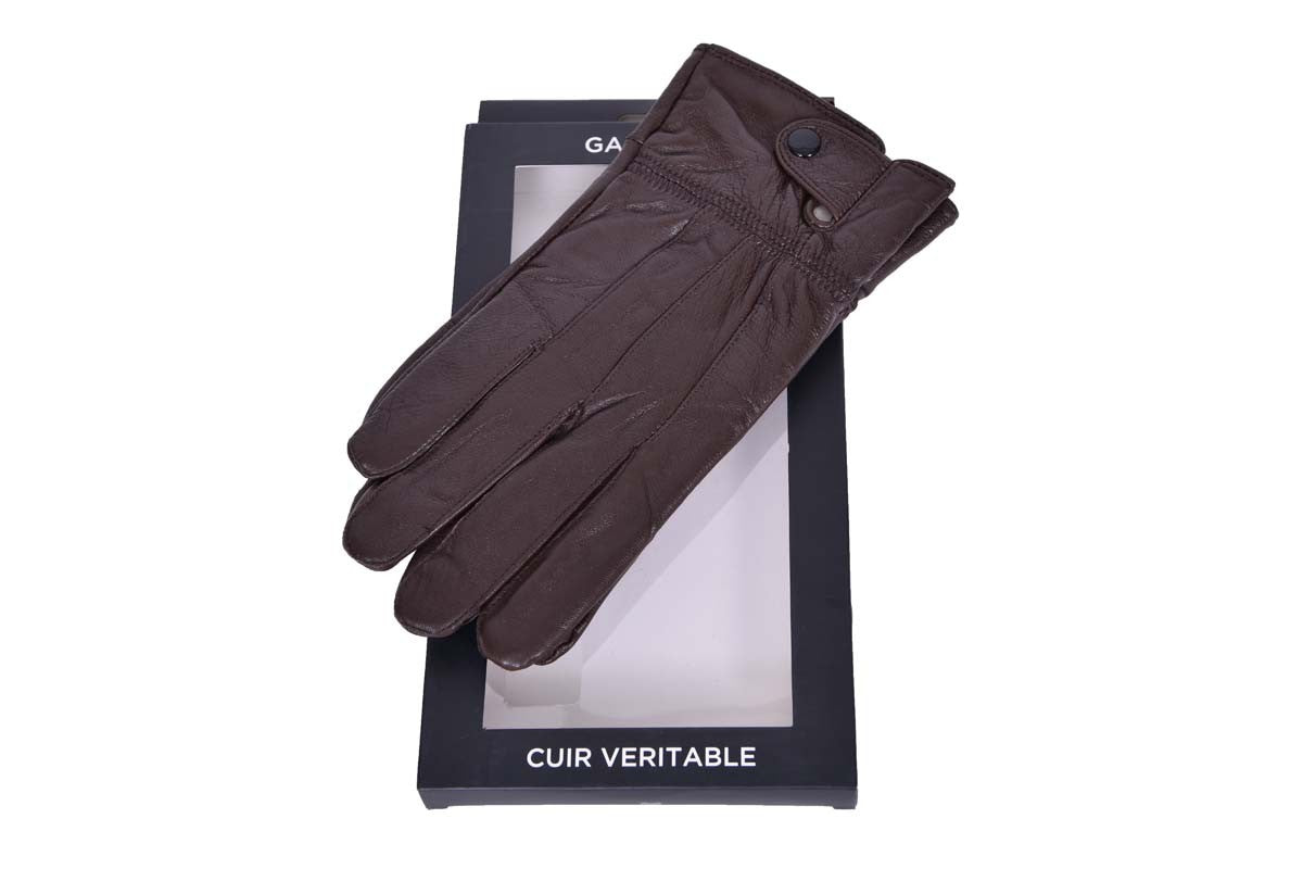 Gant homme Lee Cooper en cuir véritable marron - Alphonse