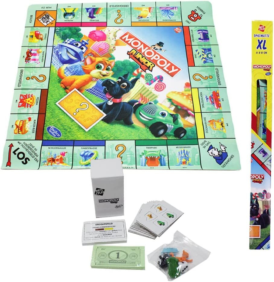 Hasbro - Tapis de jeu Monopoly Junior XL - 61 x 61 cm