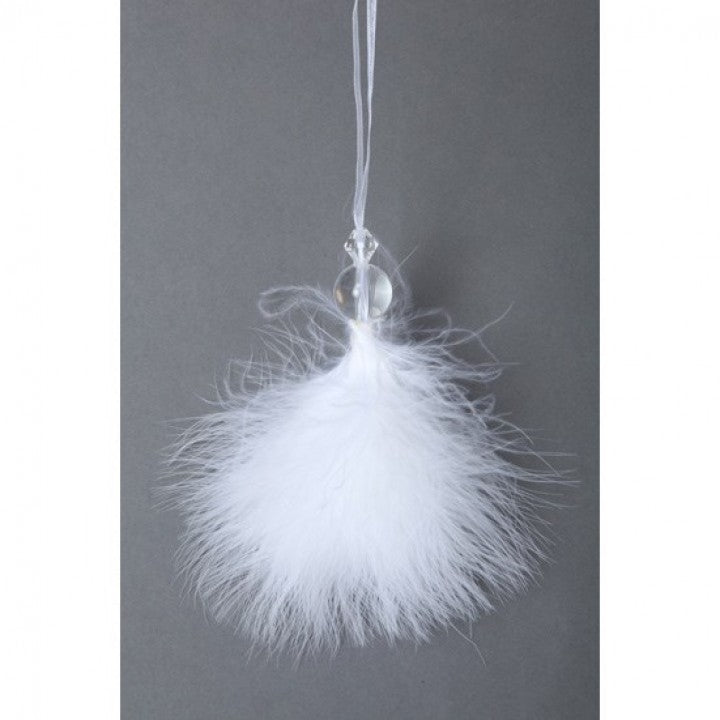 HOMEA - Lot de 2 suspensions plumes blanches