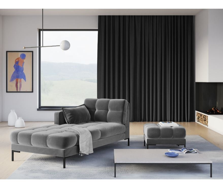 MICADONI - MAMAIA Méridienne velours gris