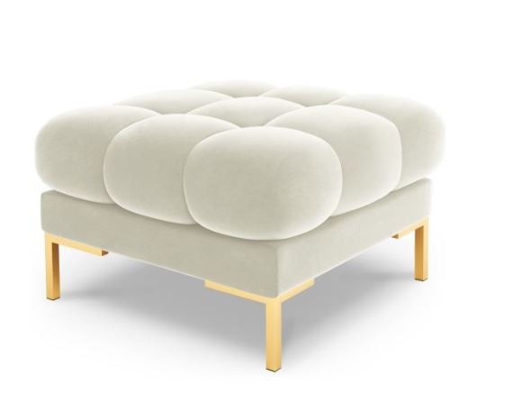 MICADONI - MAMAIA Pouf velours beige clair