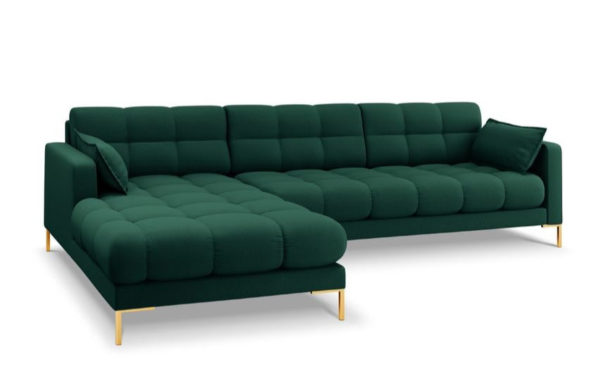 MICADONI - MAMAIA Canapé angle gauche velours vert