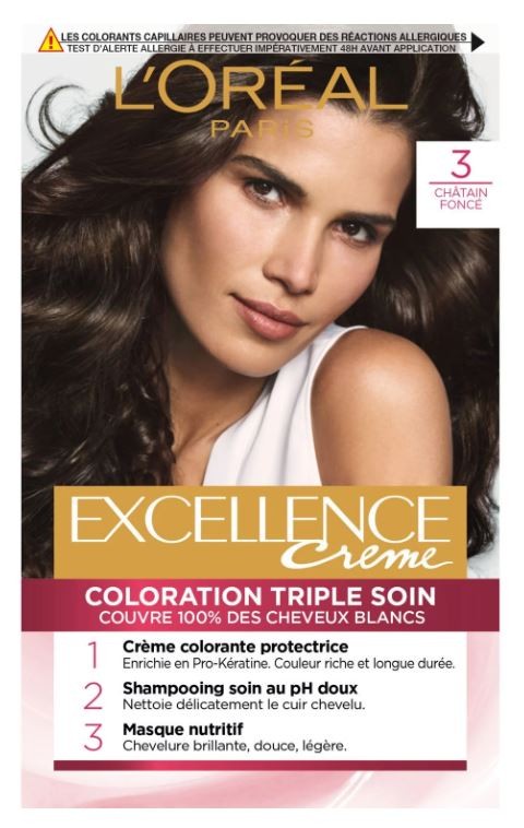 L'ORÉAL - Coloration Cheveux 3 Châtain Foncé EXCELLENCE