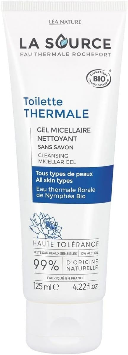 LA SOURCE Toilette thermale gel micellaire nettoyant bio sans savon tous types de peaux 125ml