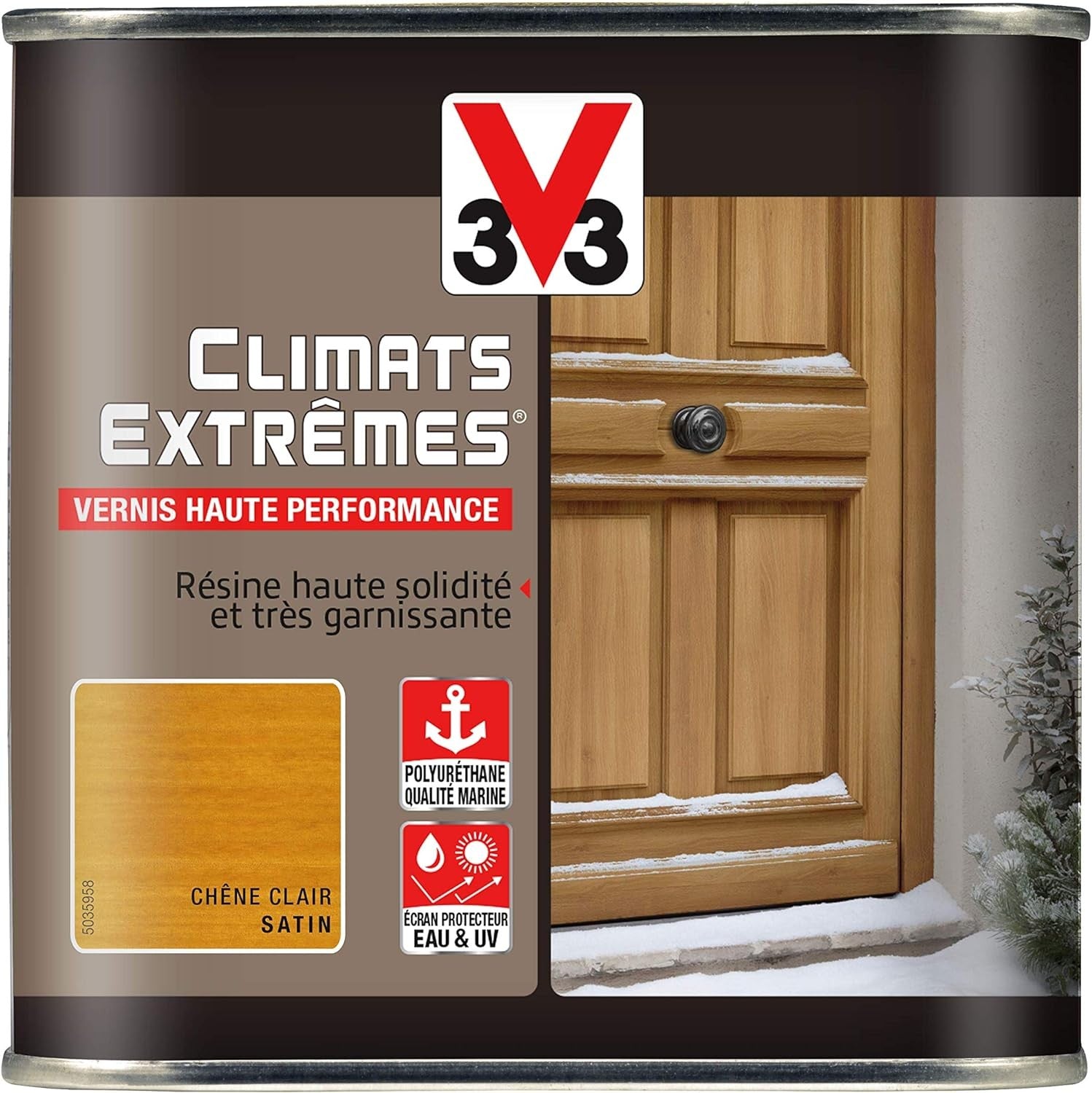 V33 Vernis extérieur Climats Extrêmes® Chêne clair satin 0,5 L