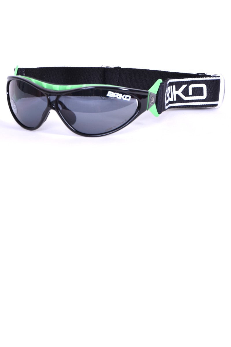 Lunettes de soleil de sport - noir vert, sangle - Briko