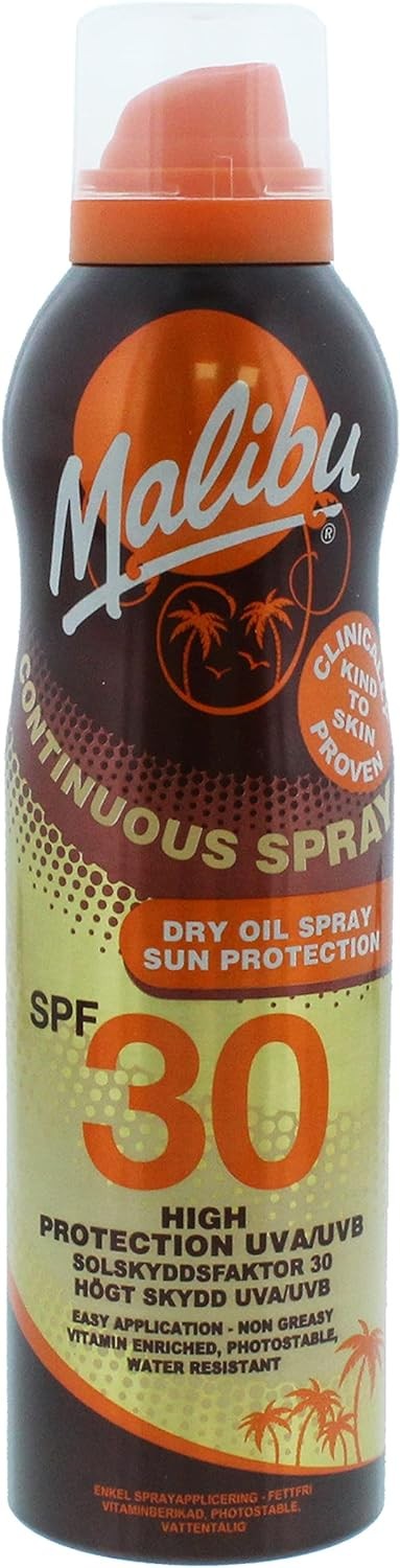 Malibus Continuous Huile sèche résistante à l'eau avec protection solaire SPF 30 en spray 175 ml