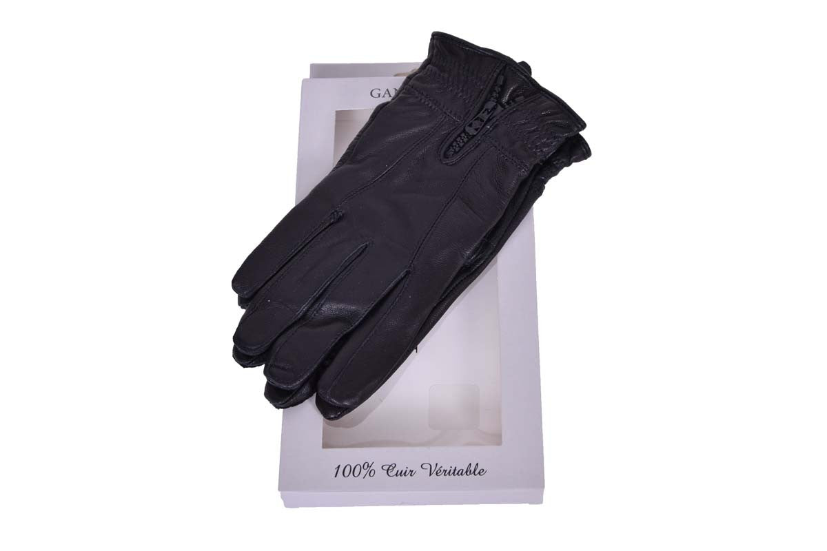 Manoukian - gant pour femme en cuir noir